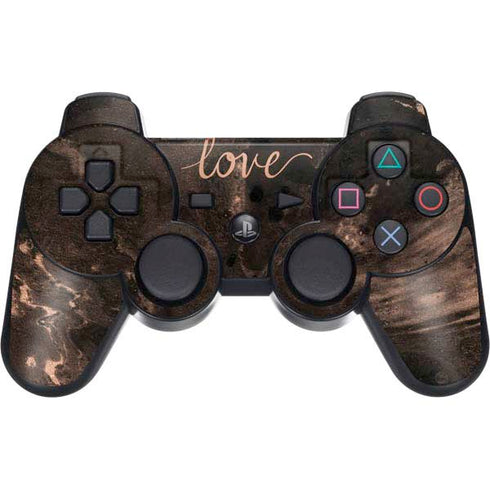 Love Rose Gold Black PS3 Dual Shock wireless controller Skin