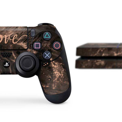 Love Rose Gold Black PS4 Console and Controller Bundle Skin