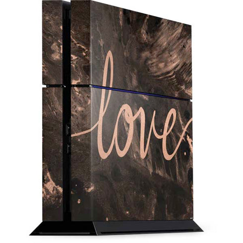 Love Rose Gold Black PS4 Console Skin