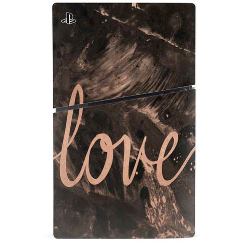 Love Rose Gold Black PS5 Slim Disk Bundle Skin