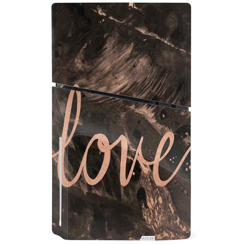Love Rose Gold Black PS5 Slim Disk Bundle Skin