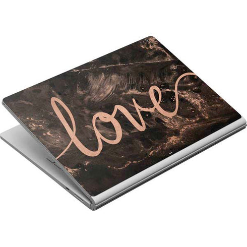 Love Rose Gold Black Surface Book Skin