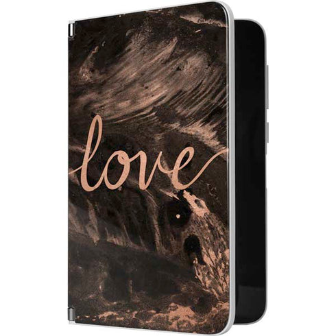 Love Rose Gold Black Surface Duo Skin