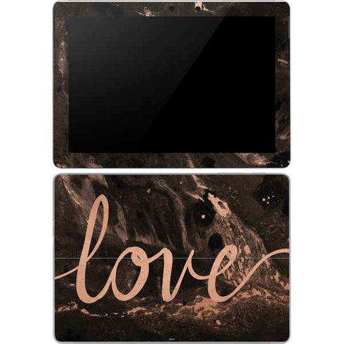 Love Rose Gold Black Surface Go Skin