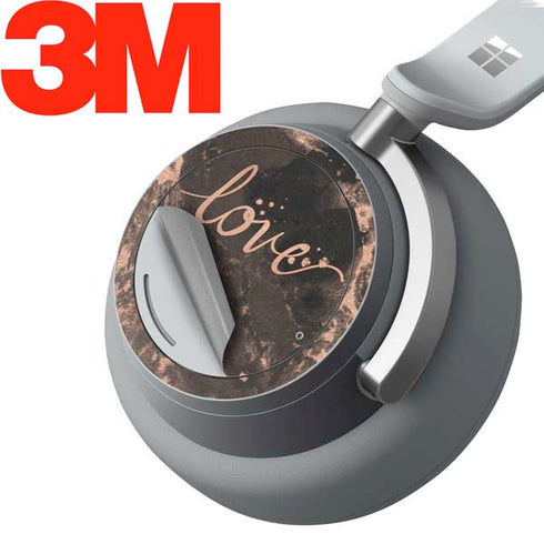 Love Rose Gold Black Surface Headphones Skin
