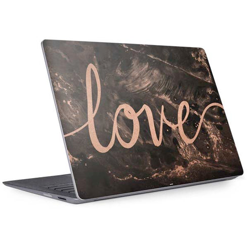 Love Rose Gold Black Surface Laptop 2 Skin
