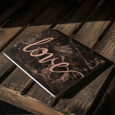 Love Rose Gold Black Surface Laptop 2 Skin