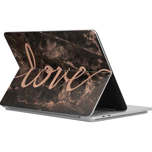 Love Rose Gold Black Surface Laptop Studio Skin