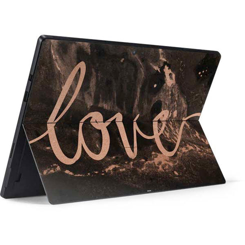 Love Rose Gold Black Surface Pro 6 Skin