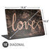 Love Rose Gold Black Universal Laptop 18in (14.6 x 10.6in) Skin
