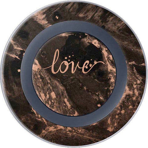 Love Rose Gold Black Wireless Charger Skin