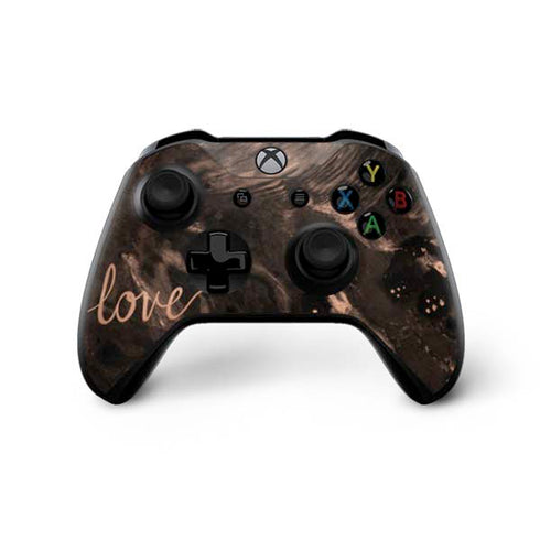 Love Rose Gold Black Xbox One X Controller Skin