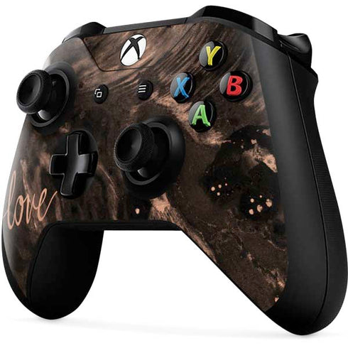 Love Rose Gold Black Xbox One X Controller Skin