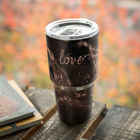 Love Rose Gold Black Yeti 30oz Rambler Tumbler Skin