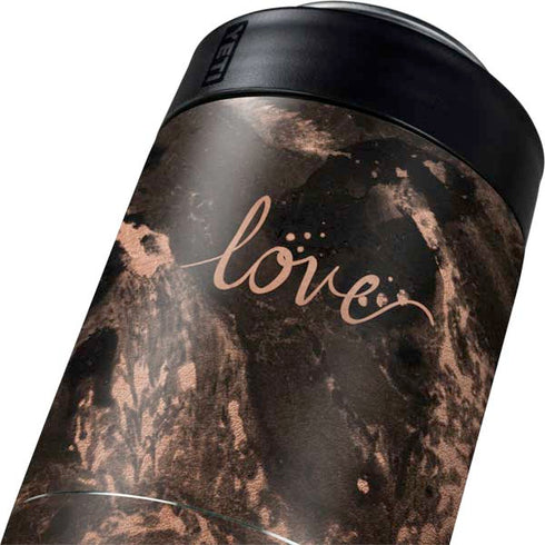 Love Rose Gold Black Yeti Colster Can Insulator Skin
