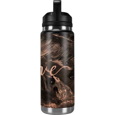 Love Rose Gold Black YETI Rambler 26oz Bottle Skin
