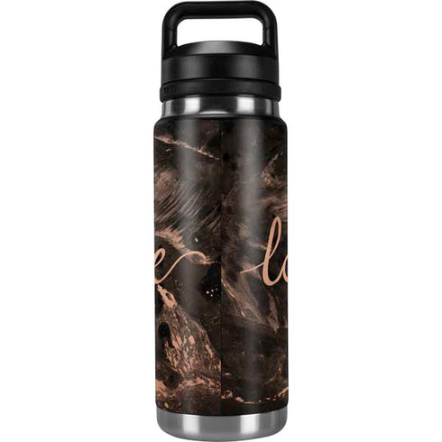 Love Rose Gold Black YETI Rambler 26oz Bottle Skin