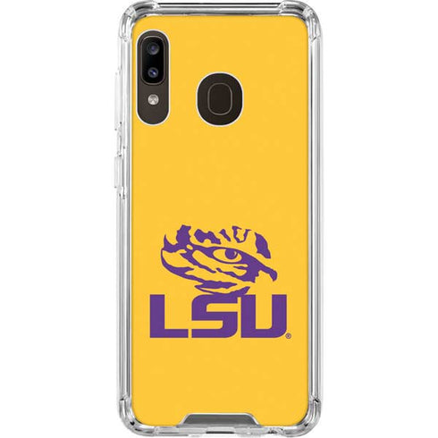 Louisiana State University - LSU Tiger Eye Logo Yellow Galaxy A30 Clear Case