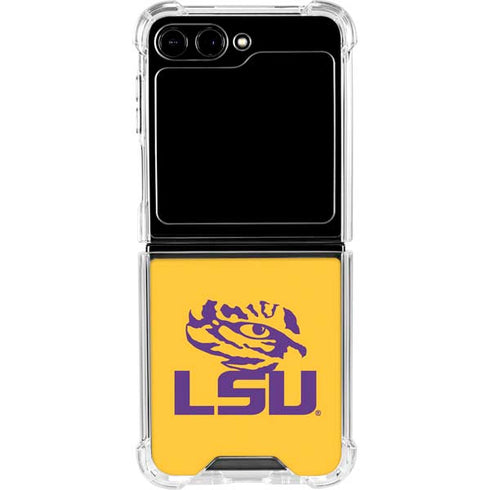 Louisiana State University - LSU Tiger Eye Logo Yellow Galaxy Z Flip5 5G Clear Case