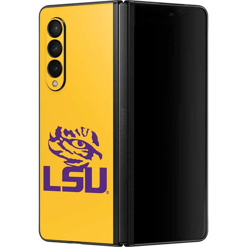 Louisiana State University - LSU Tiger Eye Logo Yellow Galaxy Z Fold3 5G Skin