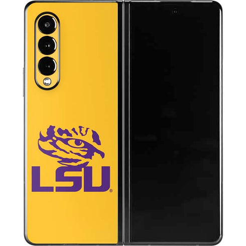 Louisiana State University - LSU Tiger Eye Logo Yellow Galaxy Z Fold3 5G Skin