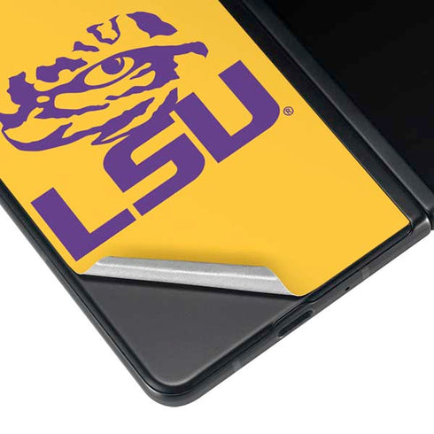 Louisiana State University - LSU Tiger Eye Logo Yellow Galaxy Z Fold3 5G Skin
