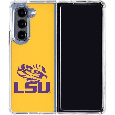 Louisiana State University - LSU Tiger Eye Logo Yellow Galaxy Z Fold5 5G Clear Case