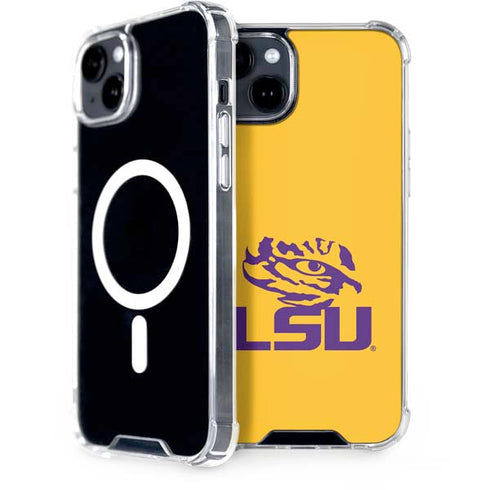 Louisiana State University - LSU Tiger Eye Logo Yellow iPhone 15 Plus MagSafe Case