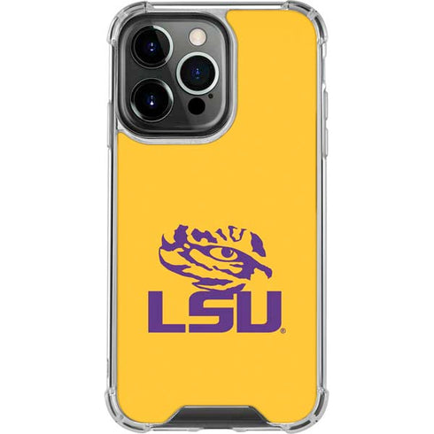 Louisiana State University - LSU Tiger Eye Logo Yellow iPhone 14 Pro Clear Case
