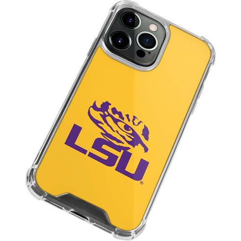 Louisiana State University - LSU Tiger Eye Logo Yellow iPhone 14 Pro Clear Case