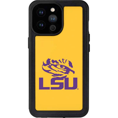 Louisiana State University - LSU Tiger Eye Logo Yellow iPhone 14 Pro Max Waterproof Case
