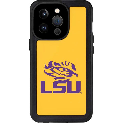 Louisiana State University - LSU Tiger Eye Logo Yellow iPhone 14 Pro Waterproof Case