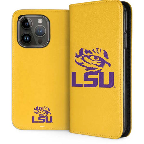 Louisiana State University - LSU Tiger Eye Logo Yellow iPhone 15 Pro Folio Case