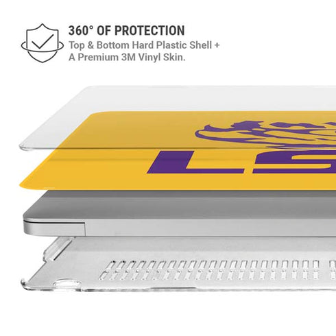 Louisiana State University - LSU Tiger Eye Logo Yellow MacBook Pro 15in (2016-19) Case plus Skin