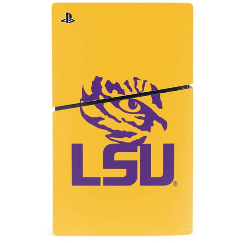 Louisiana State University - LSU Tiger Eye Logo Yellow PS5 Slim Digital Edition Bundle Skin