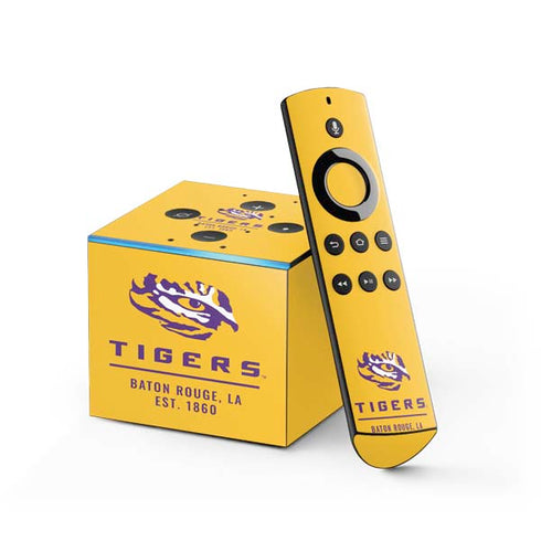 Louisiana State University - LSU Tigers Baton Rouge Yellow Fire TV Cube Skin