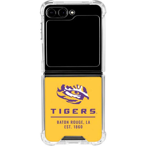 Louisiana State University - LSU Tigers Baton Rouge Yellow Galaxy Z Flip5 5G Clear Case