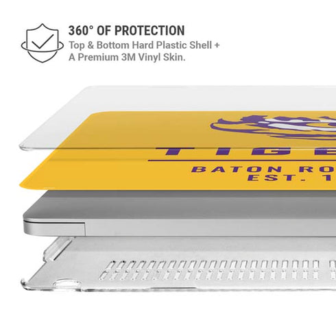 LSU Tigers Baton Rouge Yellow MacBook Air 15in (2023-2025) Case plus Skin