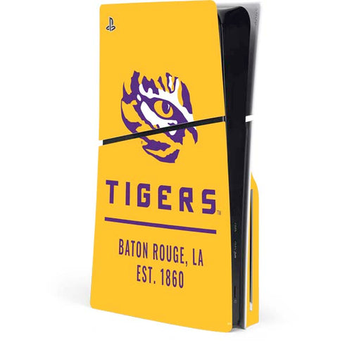 Louisiana State University - LSU Tigers Baton Rouge Yellow PS5 Slim Disk Console Skin