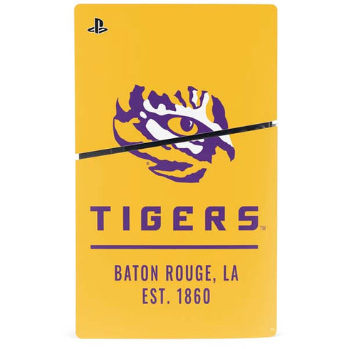 Louisiana State University - LSU Tigers Baton Rouge Yellow PS5 Slim Digital Edition Bundle Skin
