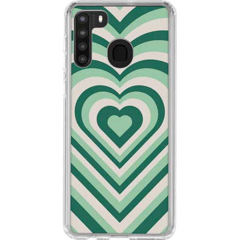 Lucky Heart Pattern Galaxy A21 Clear Case