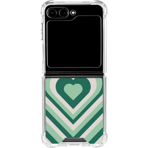 Lucky Heart Pattern Galaxy Z Flip5 5G Clear Case