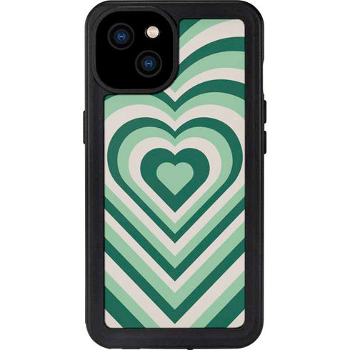 Lucky Heart Pattern iPhone 15 Plus Waterproof Case
