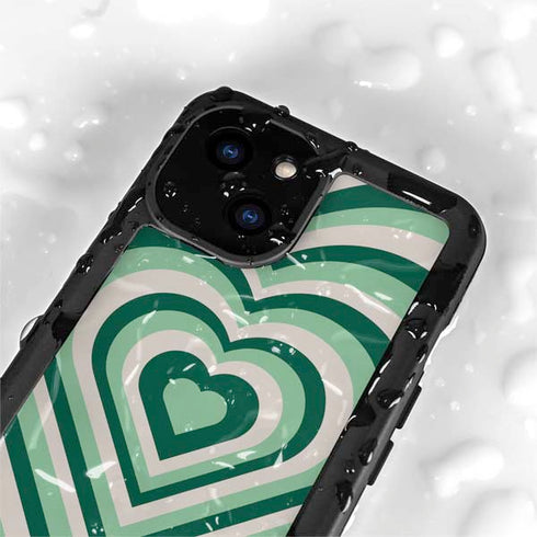Lucky Heart Pattern iPhone 15 Plus Waterproof Case