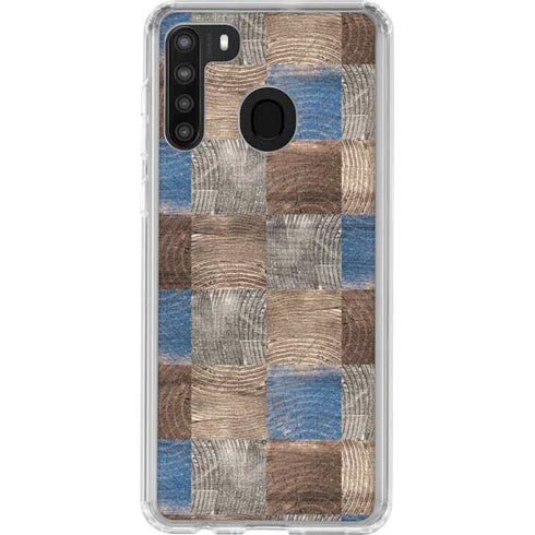 Lumber Grid Galaxy A21 Clear Case