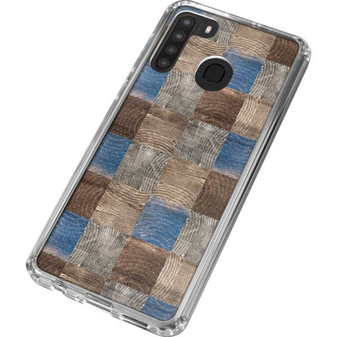 Lumber Grid Galaxy A21 Clear Case