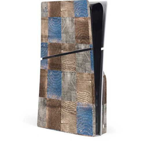 Lumber Grid PS5 Slim Disk Console Skin