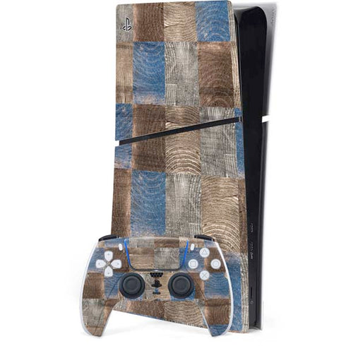 Lumber Grid PS5 Slim Digital Edition Console Skin