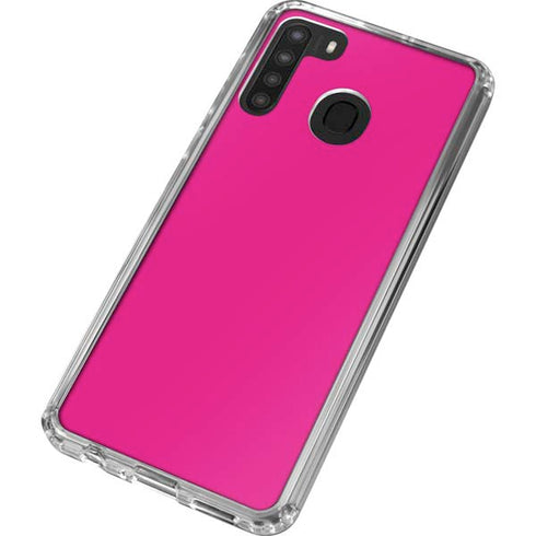 Magenta Solid Galaxy A21 Clear Case