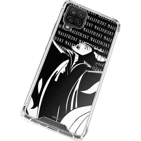 Disney Villains Maleficent Black and White Galaxy A12 Clear Case